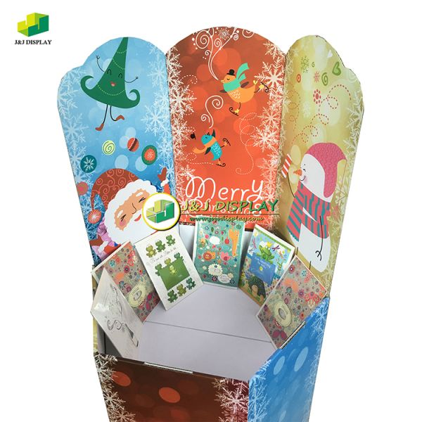 Christmas Decorations Cardboard Dump Bins POS Display Stand Foldable For Retail