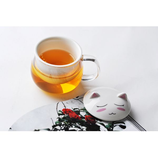 Тумблер с Инфузер, кружка чая причудливого мультфильма стеклянный перемещения чая стекла Пырекс