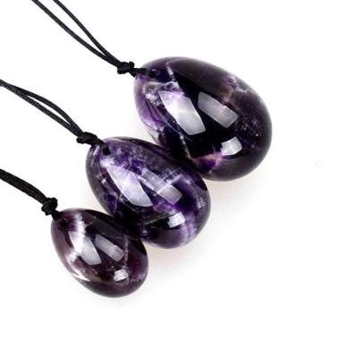 style Undrilled de 4.5X3cm Crystal Amethyst Yoni Egg Feng Shui