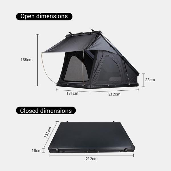 Aluminum Shell Elevated Big Hard Roof Tent 4 Season Car Roof Top Tent 65kg