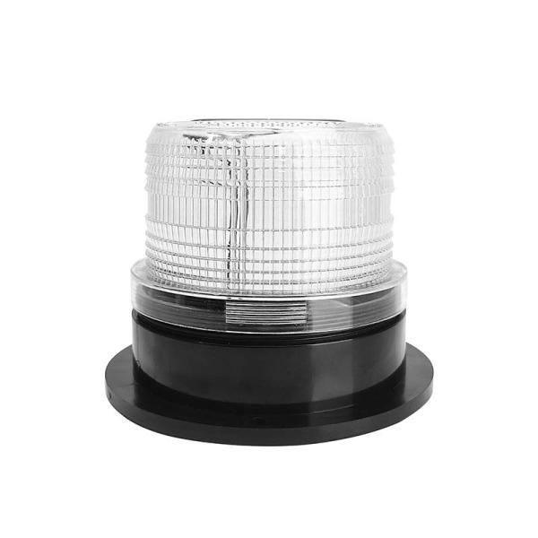 Solar DC 10-110V LED Rotary Flashing Strobe White Warning Light Flashing Beacon Light