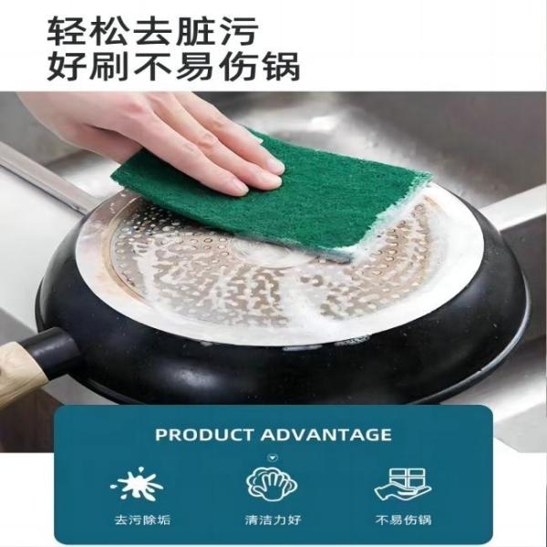 Pad de nettoyage de cuisine en polyester avec poignée pour le lave-vaisselle