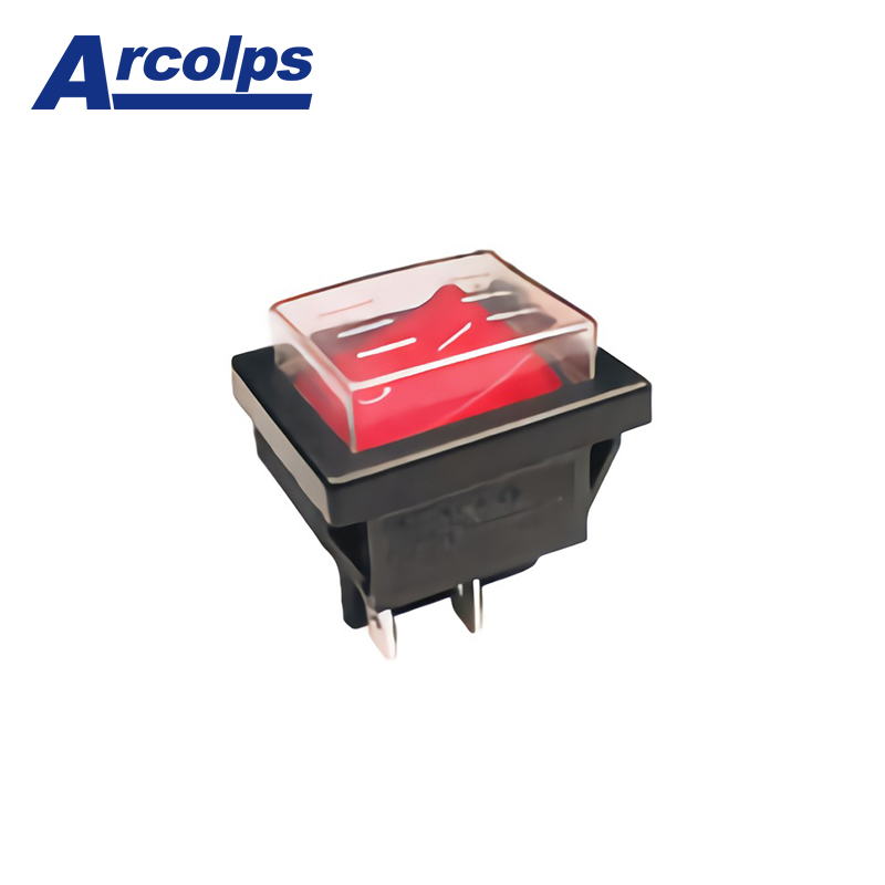 RL2 16A 250VAC Rocker Switch with Round Lens 4P DPST Equipment ON/OFF 4P Rocker