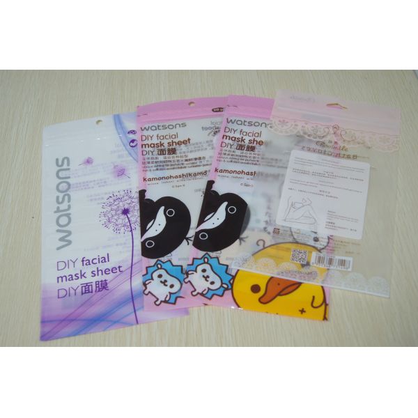 Hoja facial de la máscara de DIY de la bolsa de plástico cosmética con el Ziplock