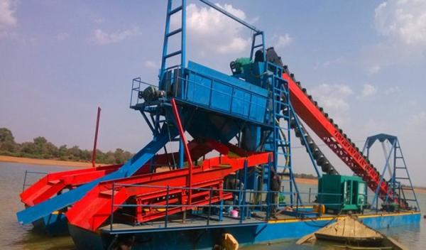 15.2m/Min Bucket Chain Dredger river gold dredging sand mining machine