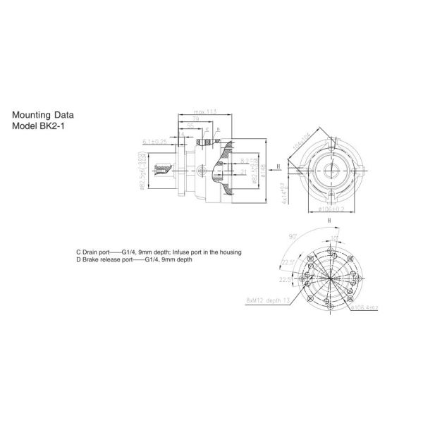 Мотор м тормоза вращающего момента БК2-1 550 гидравлический & тарельчатый тормоз ЛБ288 СХ43 с гидравлический
