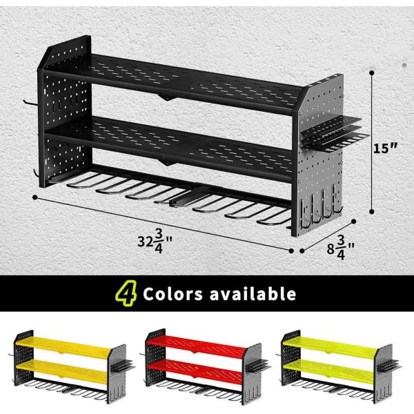 Большой 8 сверлодержатель на стену с 2 боковыми досками для сверлильников Склад для организации гаража, полки для батарей