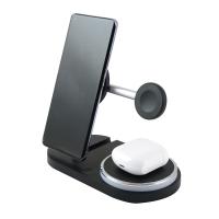 Tipo C Connect dobrável 3 em 1 carregador sem fio para telefone fone de ouvido relógio