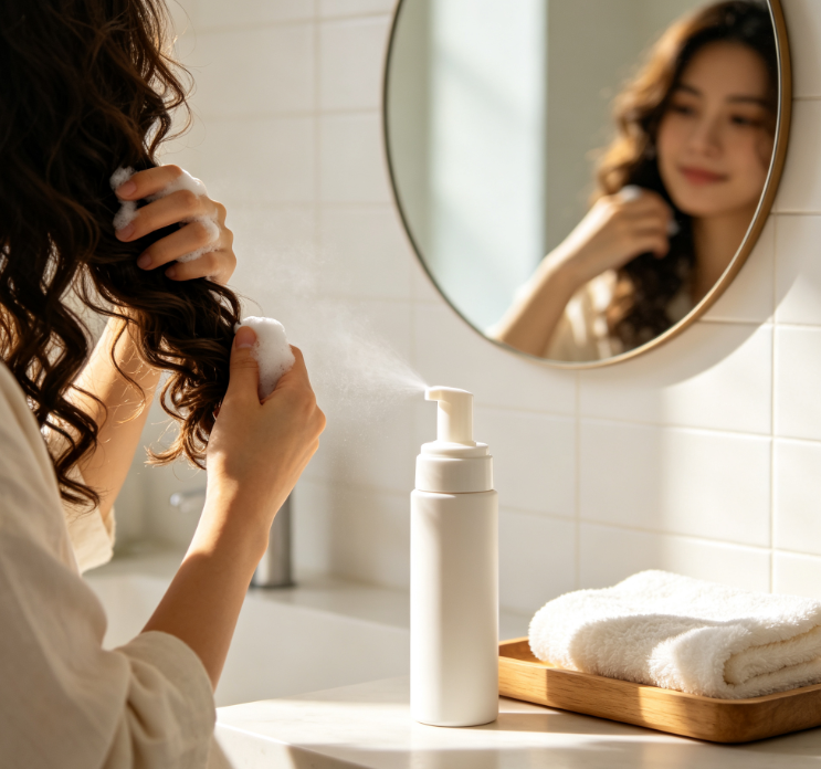 Hair Mousse Spray Pump, Foam Dispenser, Hair Styling Foamer For Salon Hair Care Daily Hair Styling Universal Bottle Matching Lightweight Dispensing Accessory