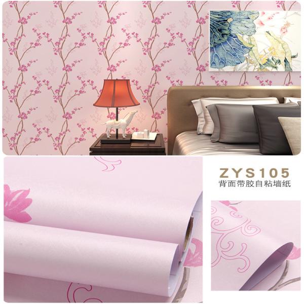 Pink Floral Wallpaper Self Adhesive 45CM Wallpaper Waterproof Moistureprooof