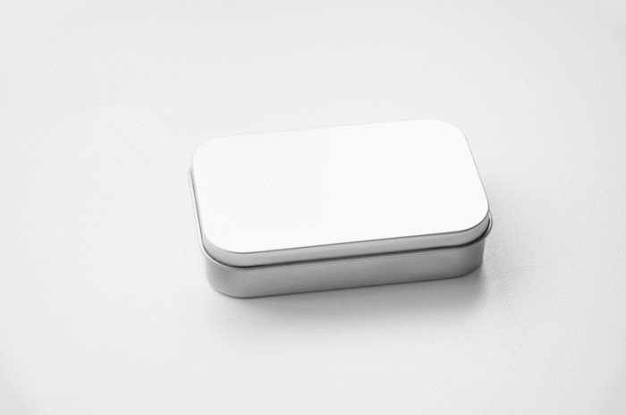 Small Plain Metal Rectangle Tin Box With Hinge For Gift Game Cards Storage