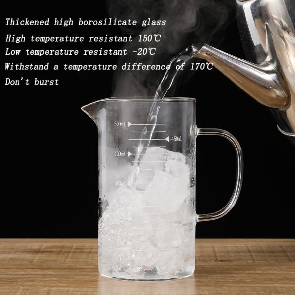 Multi Purpose Single Wall Glass Mug Heat Resistant High Borosilicate Measuring Cup