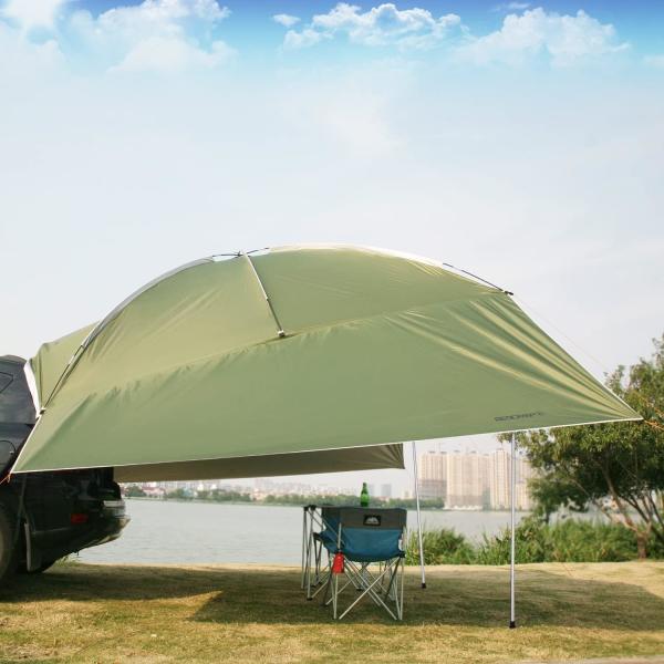 Waterproof Car Awning Sun Shelter, Portable Auto Canopy Camper Trailer Sun Shade for Camping, SUV, Outdoor, Beach Army