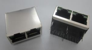 10/100/1000 Base -TX 2 Port RJ45 Connector Tab UP With Leds , RJ45 Modular Jack