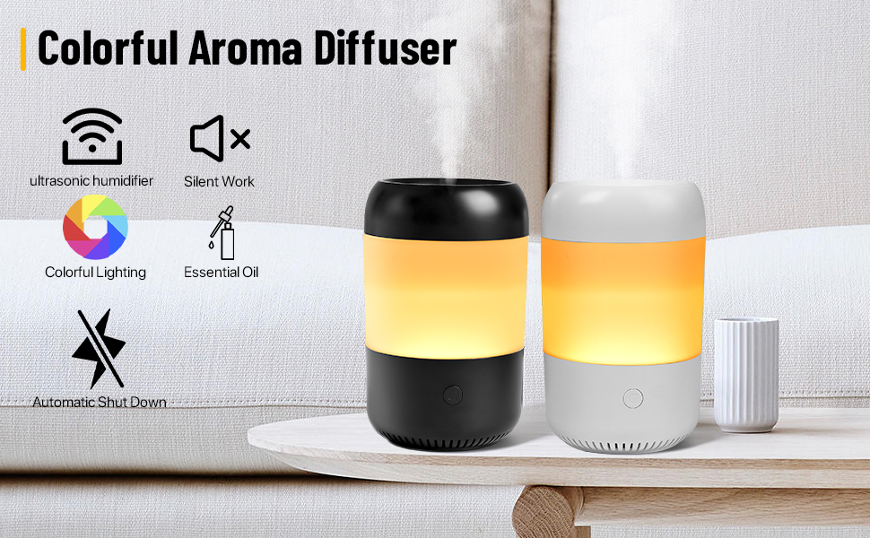 Customized LOGO 7 Colorful LED Lamp Ultrasonic Aromatherapy Humidifier Essential Oil Unique Aroma Diffuser With Home Office