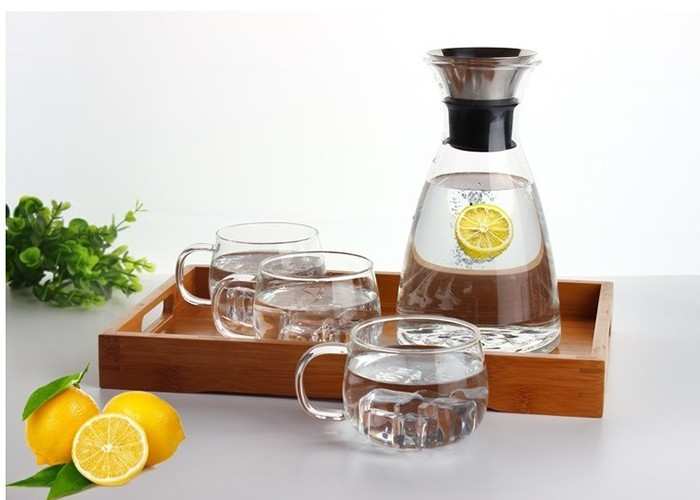 кувшин воды ясности 1000ml стеклянный, стеклянный кувшин чая со льдом с крышкой