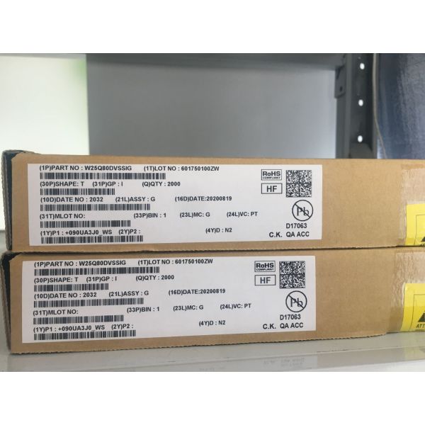 8 Mbit 4Kb Uniform Sector W25Q80DVSSIG NOR Serial Flash Memory