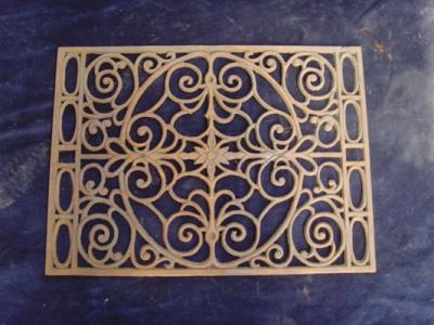 Van - T Square Cast Iron Doormat Hollow Design Rusty Color Cast Iron Floor Mat