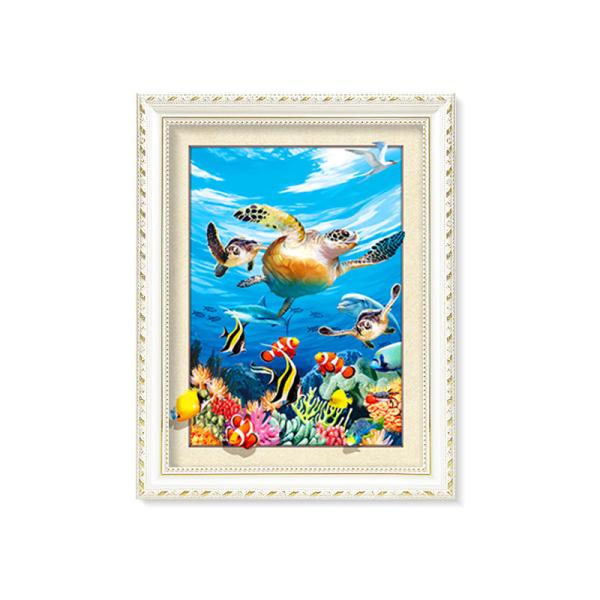 Home Decoration 3D Lenticular Printing Service 12x16 Inch Framed Dolphin Picture Wall Arts