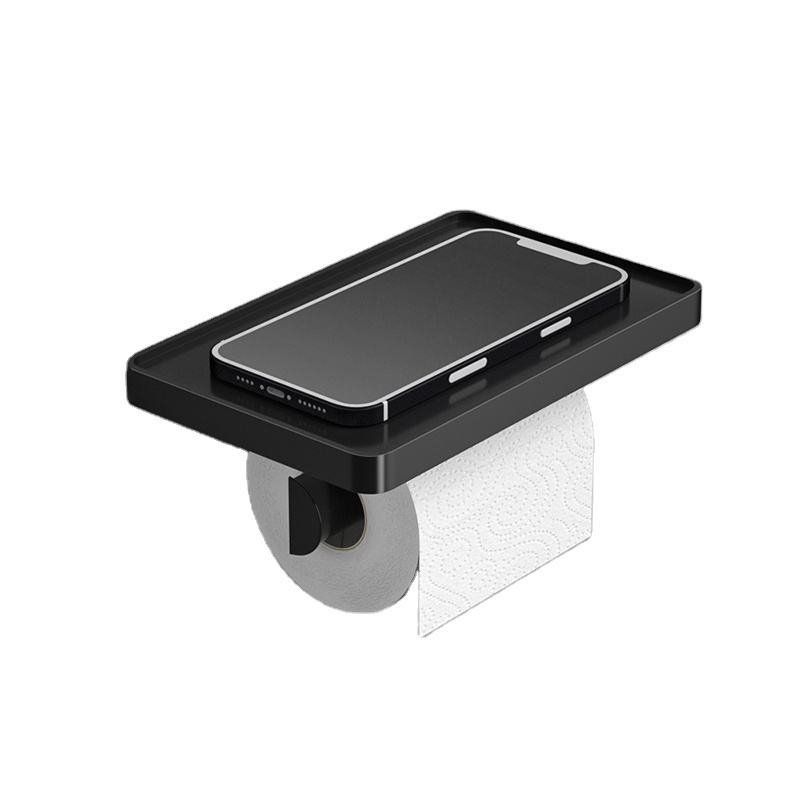 Self Adhesive Wall Mounted Toilet Tissue Holder Drop Proof Design Space Saving Shelf