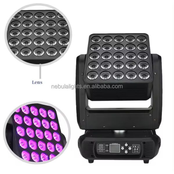 Nebula Matrix Light 25x12w RGBW 4in1 LED Wall Wash Stage Light Moving Head
