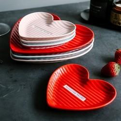 Creative Heart Shaped Ceramic Plate Set For Cake Dessert Fruit 6 Inch 8 Inch