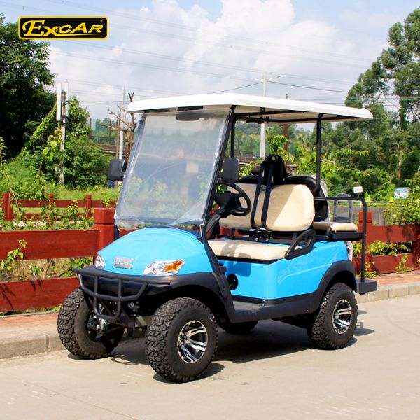 48V Battery Operated Hunting Golf Carts Fuel Blue Colour With ISO Certification