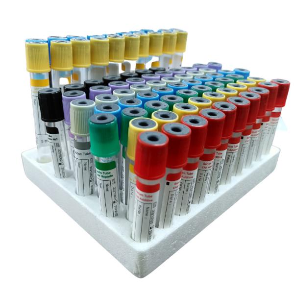 Tubo de ensaio ESR para coleta de sangue a vácuo Vidro descartável PET EDTA Gel simples Heparina
