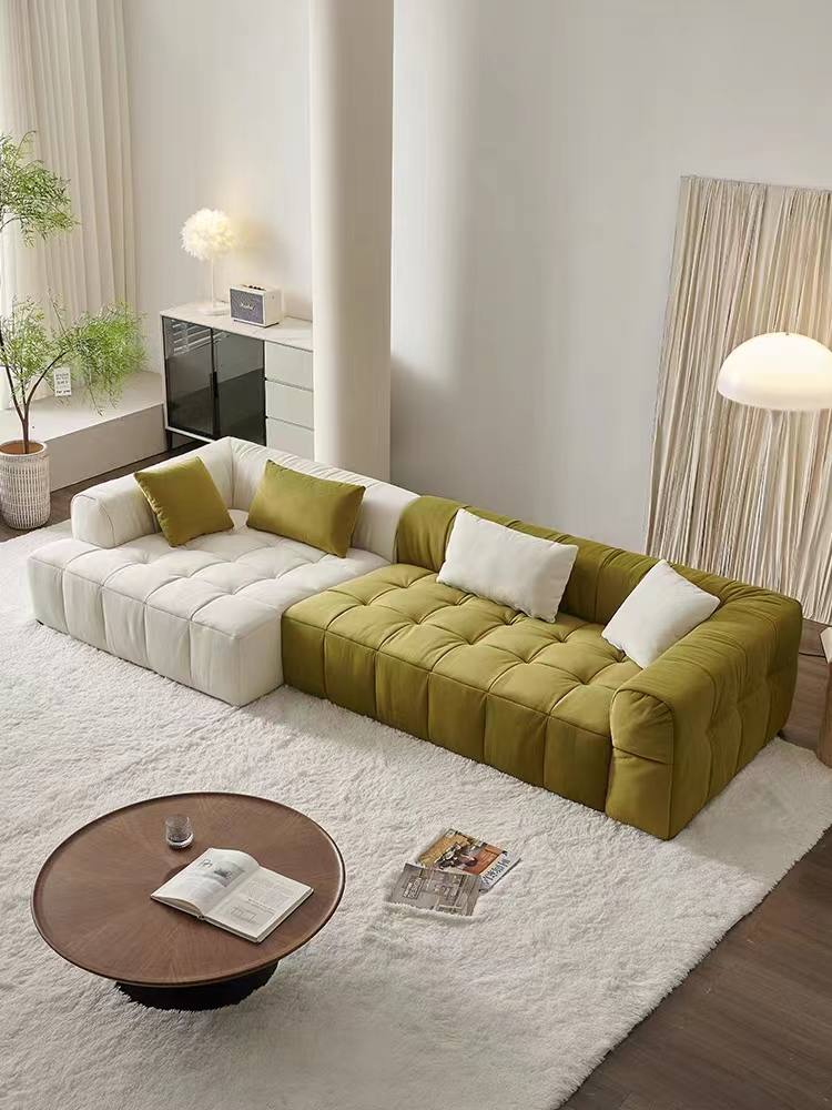 Double Sided Fabric Frosted Retro Velvet Sofa Square Combination