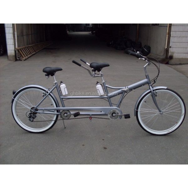 Aluminum Rim 24 Inch Double Seater Tandem Bike for Family Touring and Sightseeing