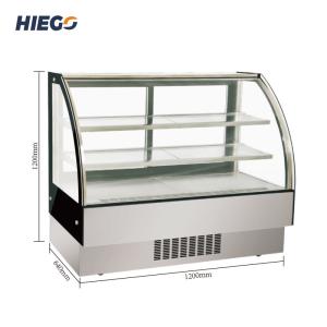 Vitrine de bolo curvo para confeitaria refrigerador de bolo comercial para
