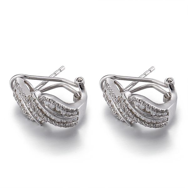 циркона серег обруча 4.45g 8mm серьги обруча серебряного стерлинговые серебряные мини