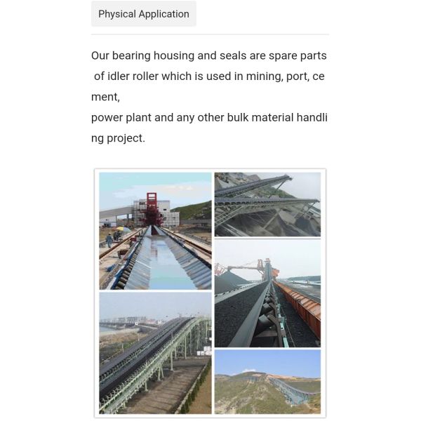 Low Noise SPHC Carbon Steel TK Bearing Housing With Labyrinth Seal For Conveyor Roller Assembly