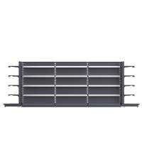 Rayonnage d'exposition en métal de 4270 mm pour gondole d'îlot Lozier, étagères de magasin de détail, noir