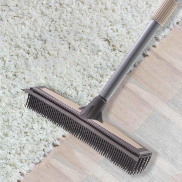 Carpet Rake Rubber Dust Push Broom Soft Squeegee Pet Hair Broom Hardwood Floors