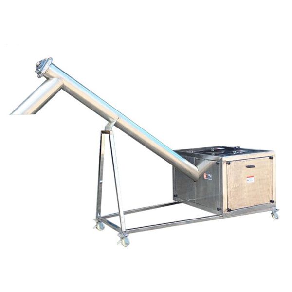 Custom stainless steel screw feeder bucket elevator conveys powder and granular materials, suitable for mining, feed, grain, petroleum, and construction industries