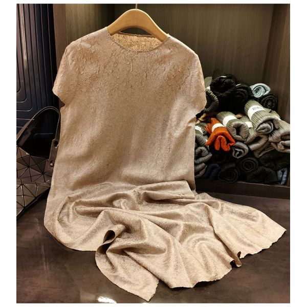 Women's XL Casual A-Line Comfortable Breathable Lightweight High Elasticity Solid Color Floor-Length Ruched Curvy Casual Dress