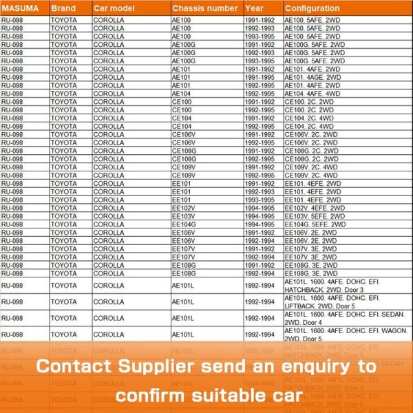 LF-DE GG 48075-12030 48075-12010 48075-12040 pour les appareils électroménagers Toyota CERES