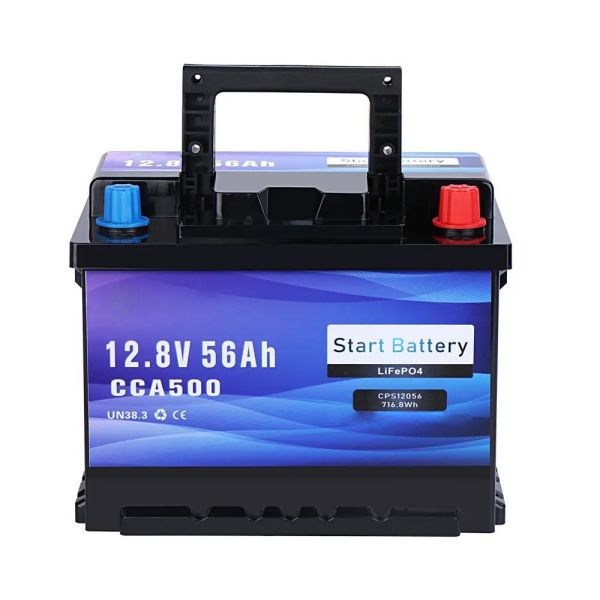12V 56Ah LiFePO4 Starting Battery 500CCA Bluetooth Marine RV Truck Lithium Battery With Smart BMS