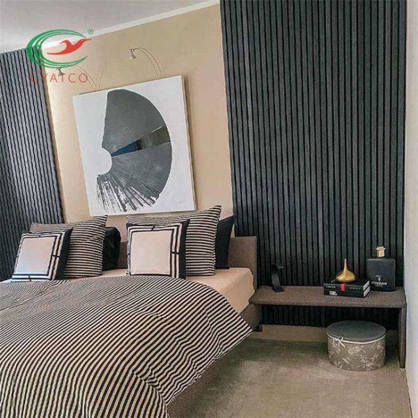 SGS Interior Vertical Wood Slat Wall Durable Soundproof For Studio