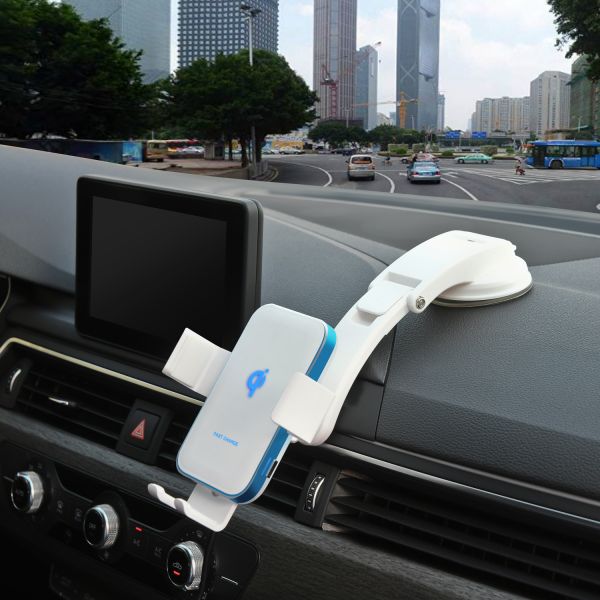 Auto Clamping Qi fast charger 10W Car Charger Mount Holder