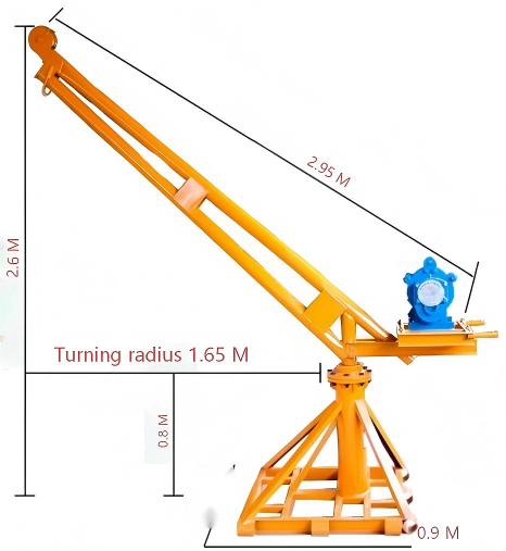 Fixed Mini Electric Hoist Crane Construction Roof Small Lift Crane With Efficient Motor