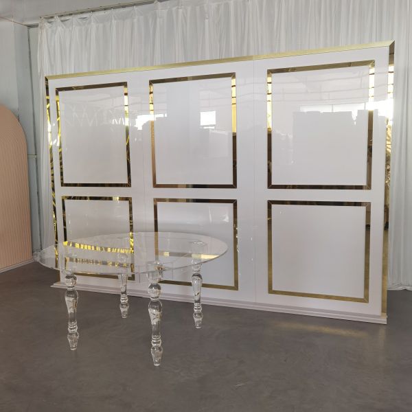 Горячая продажа новый дизайн 3 шт. набор белого акрилового фона для украшения свадебной сцены