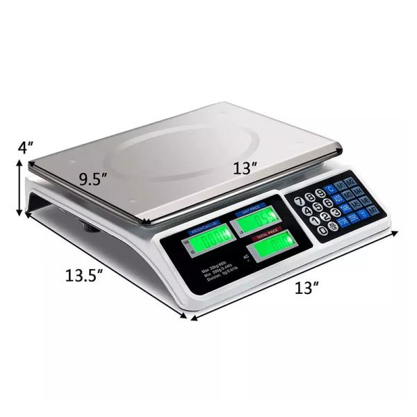 Balance numérique de comptage pour supermarché 30 kg avec écran LED Kg/G/Lb/Oz, plateau en acier inoxydable, précision 0,1 g, ABS, ODM