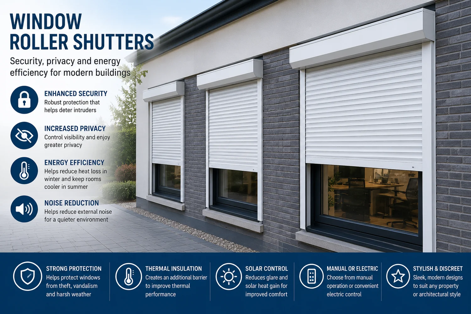 Aluminum Alloy Rolling Shutter Window Thermal Insulation For Energy Efficient Homes