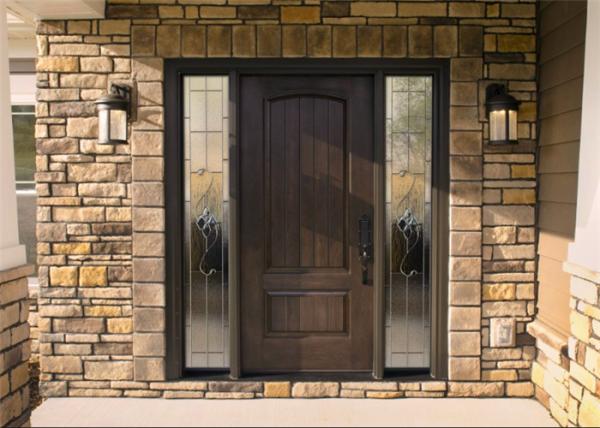 Elegant Modern Solid Wood Entrance Doors , Solid Wood Interior Doors With Glass