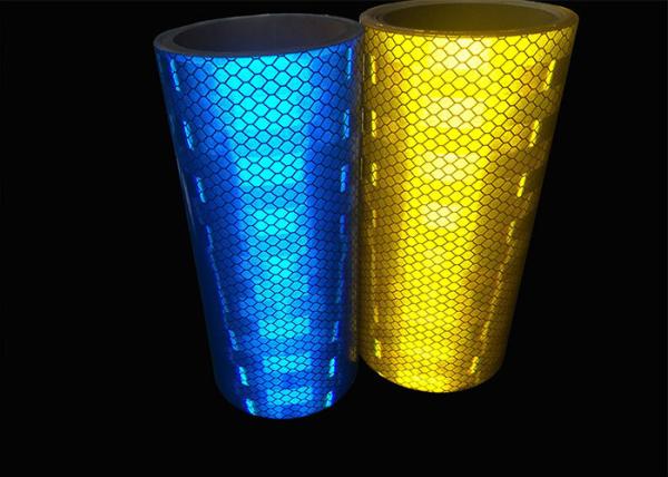 Microprismatic Reflective Tape On Commercial Vehicle White Yellow Blue Esay Cutting
