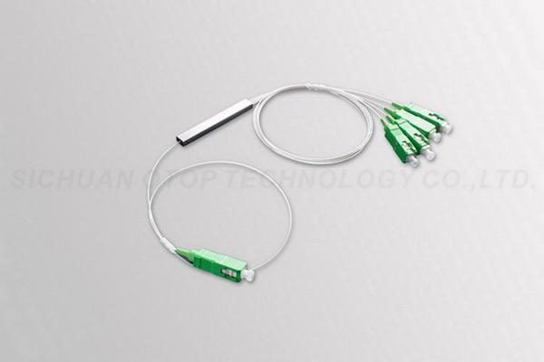 Passive Four Way Fiber Optic Splitter 900um Loose Tube For FTTH Network