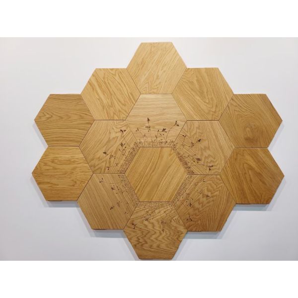 Жилая комната Инженерное деревянное покрытие планка с художественным дизайном паркета