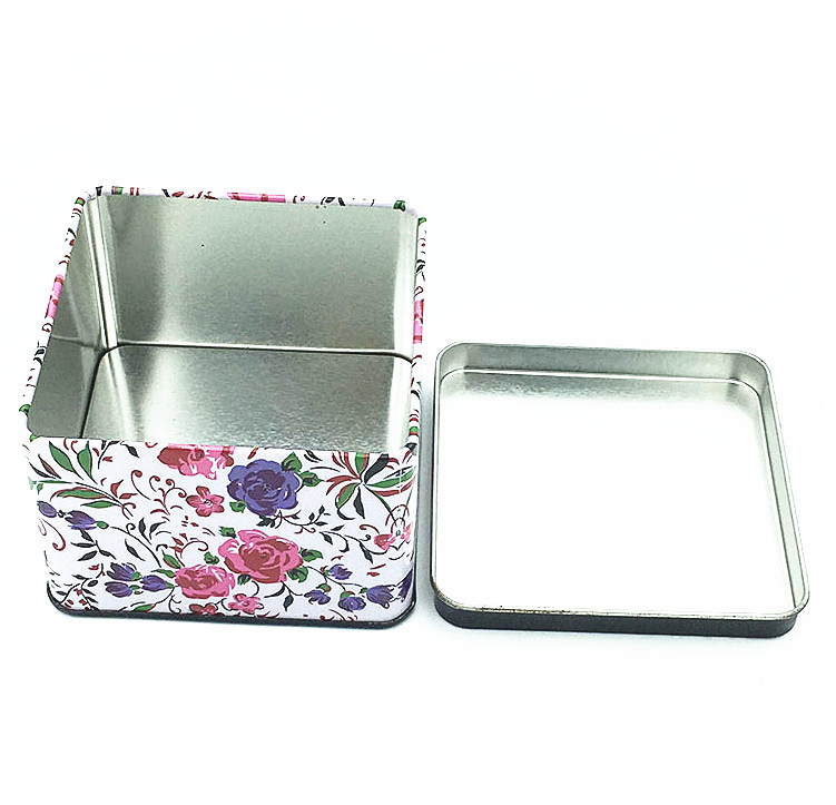 Fashion Food Grade Lunch Tin Boxes Metal Square Tin Can UV Coating Surface